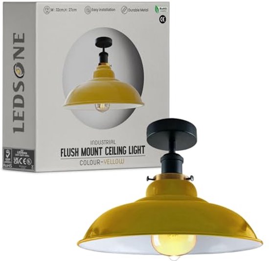 Plafondlamp Industriële Slaapkamer E27 Plafonnière Voor Keuken Woonkamer Kooi Lampenkap Wit