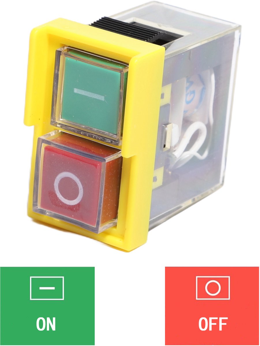 Universele Veiligheidsschakelaar KJD6 5E4 250V 6A - Solenoïdeschakelaar - Waterdicht - Magnetisch - Machineschakelaar - Stroomuitvalbeveiliging - Gereedschapsschakelaar - Startknop - IP55