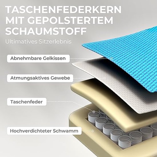 Ergonomische Gamingstoel met Massage en Voetensteun - Belastbaar tot 150 kg — afbeelding 4