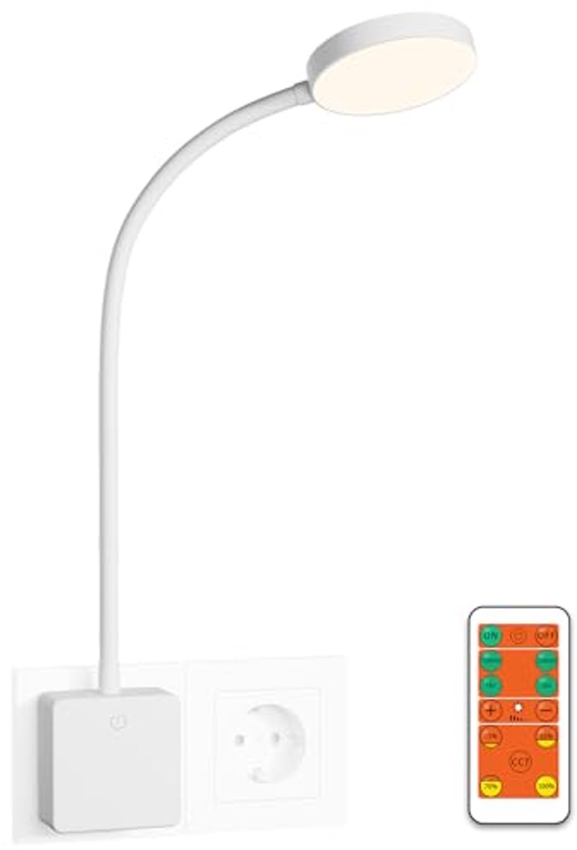 Dimbare LED Wandlamp met Afstandsbediening voor Slaapkamer - Verlichtingskleur Instelbaar 3000K 4000K 5000K