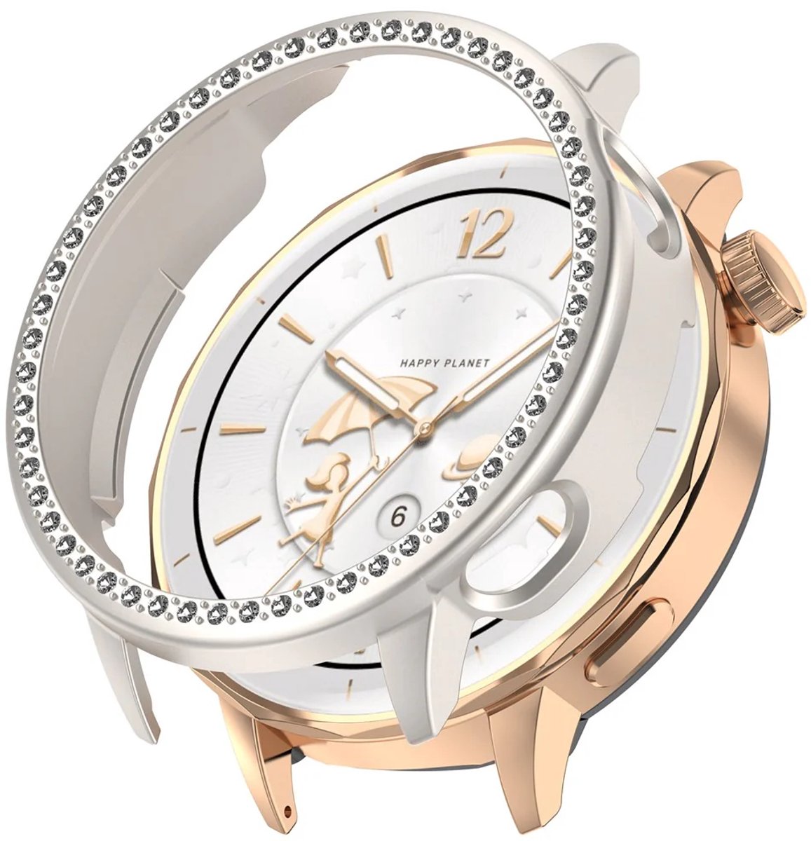 Strap-it Diamond PC Beschermhoes Transparant – Geschikt voor OnePlus Watch 3 - 43mm