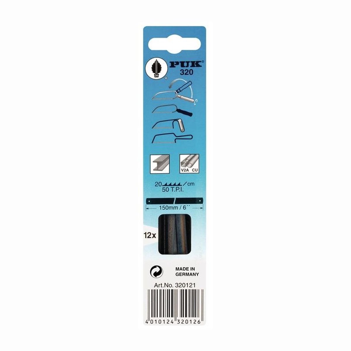 PUK 12x metaalzaagblad 320 lengte 150 mm - 320121-44301