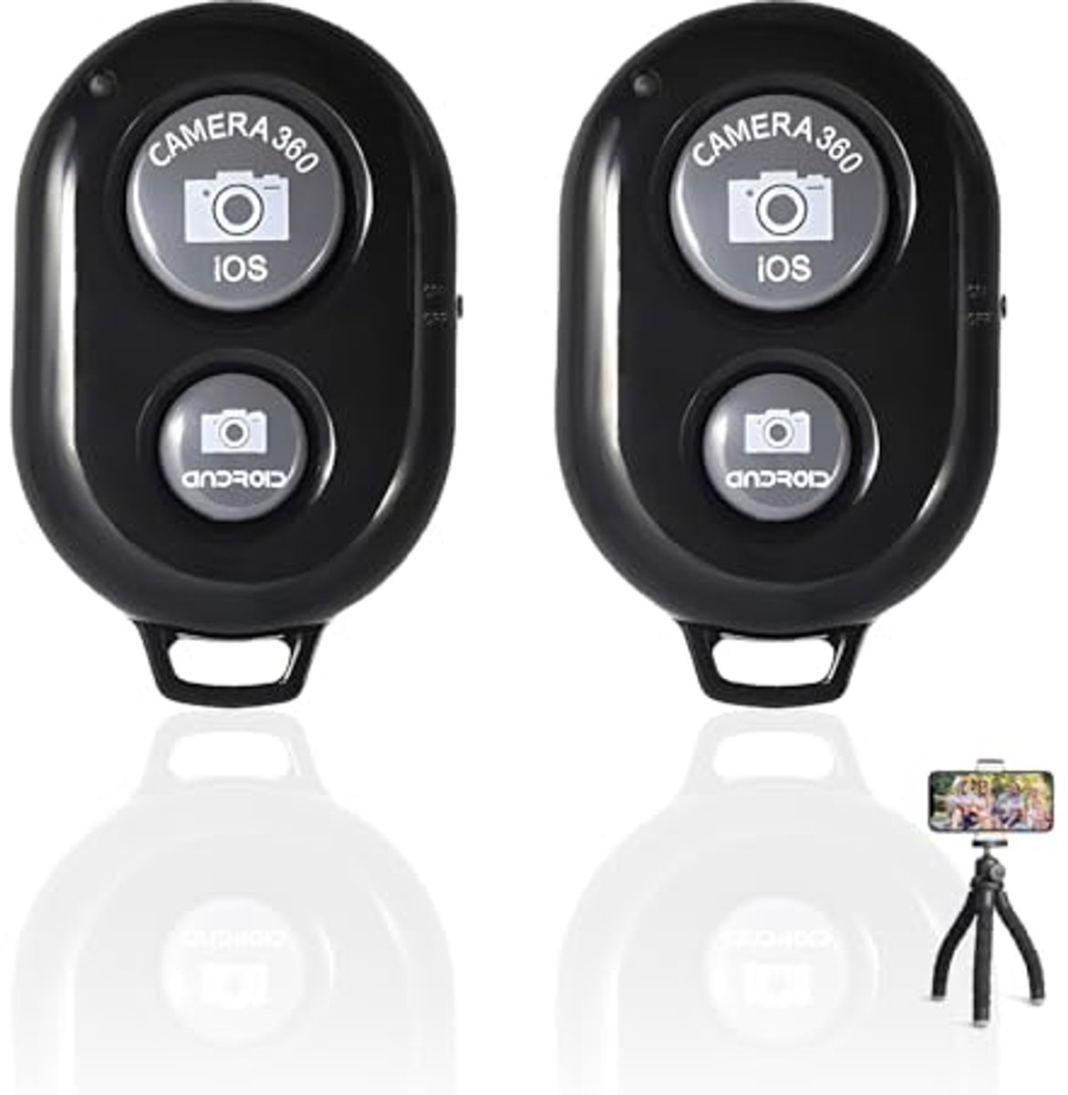 Bluetooth Afstandsbediening voor Camera en Selfies - 2 Stuks voor Mobiele Telefoons