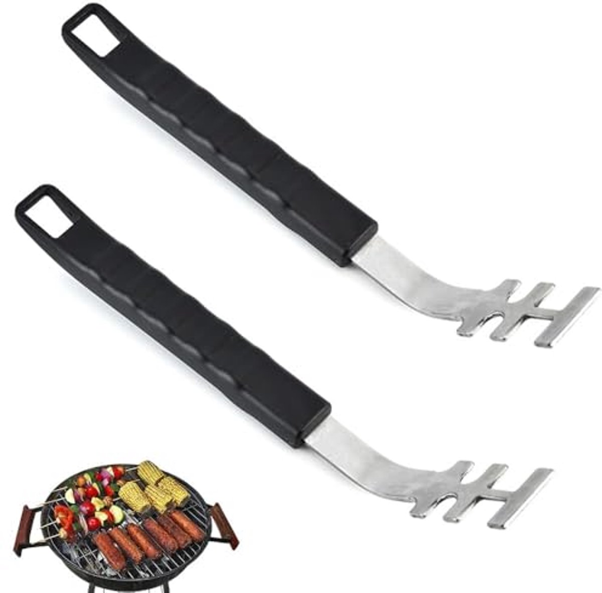 Roestvrijstalen Grill Rack Lifter - 2 Stuks Hittebestendig en Veilig