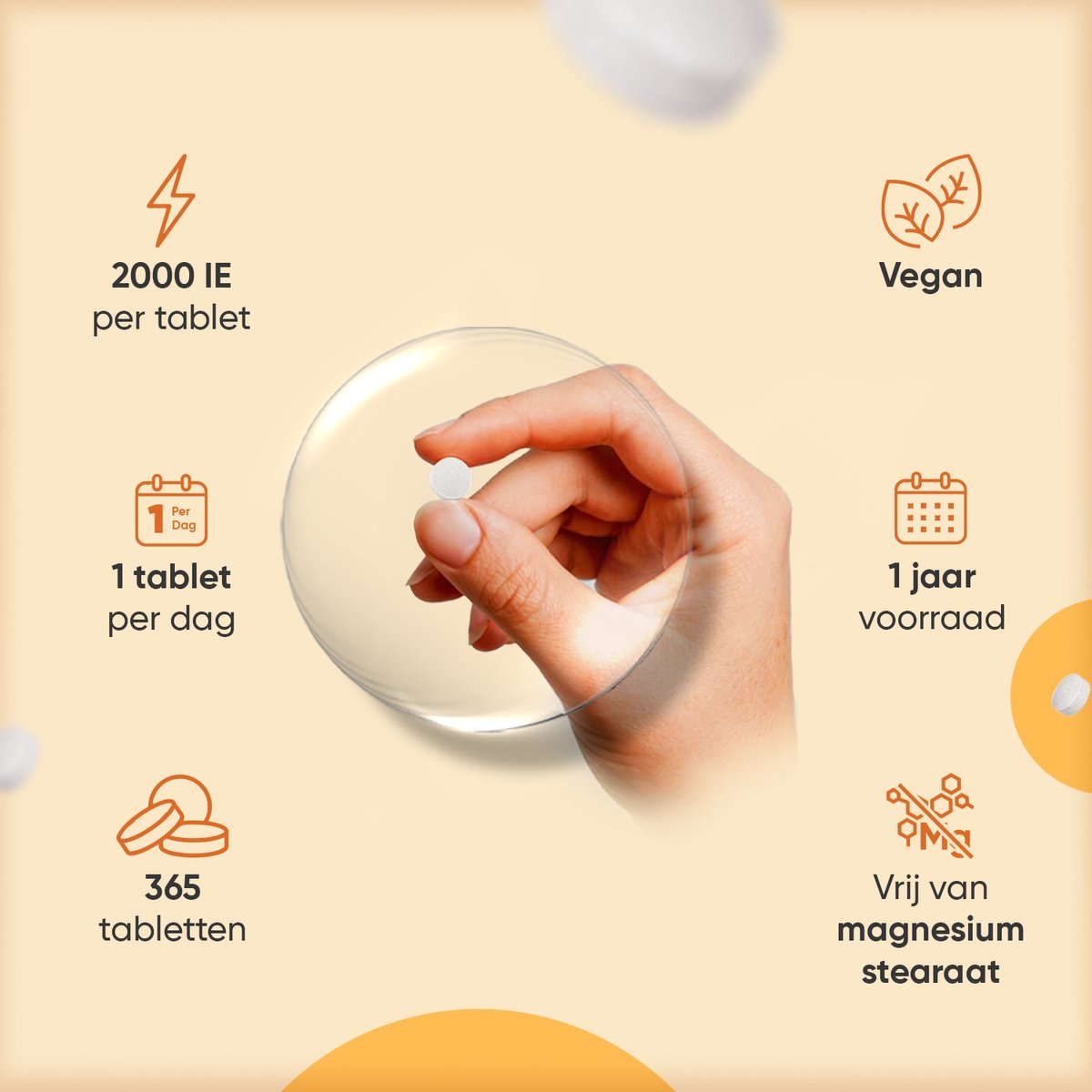 Vitamine D3 + K2 (MK-7) tabletten - 2000 IE + 200mcg - 365 tabletten voor 1 jaar voorraad - Vitamine D supplement van WeightWorld — afbeelding 4