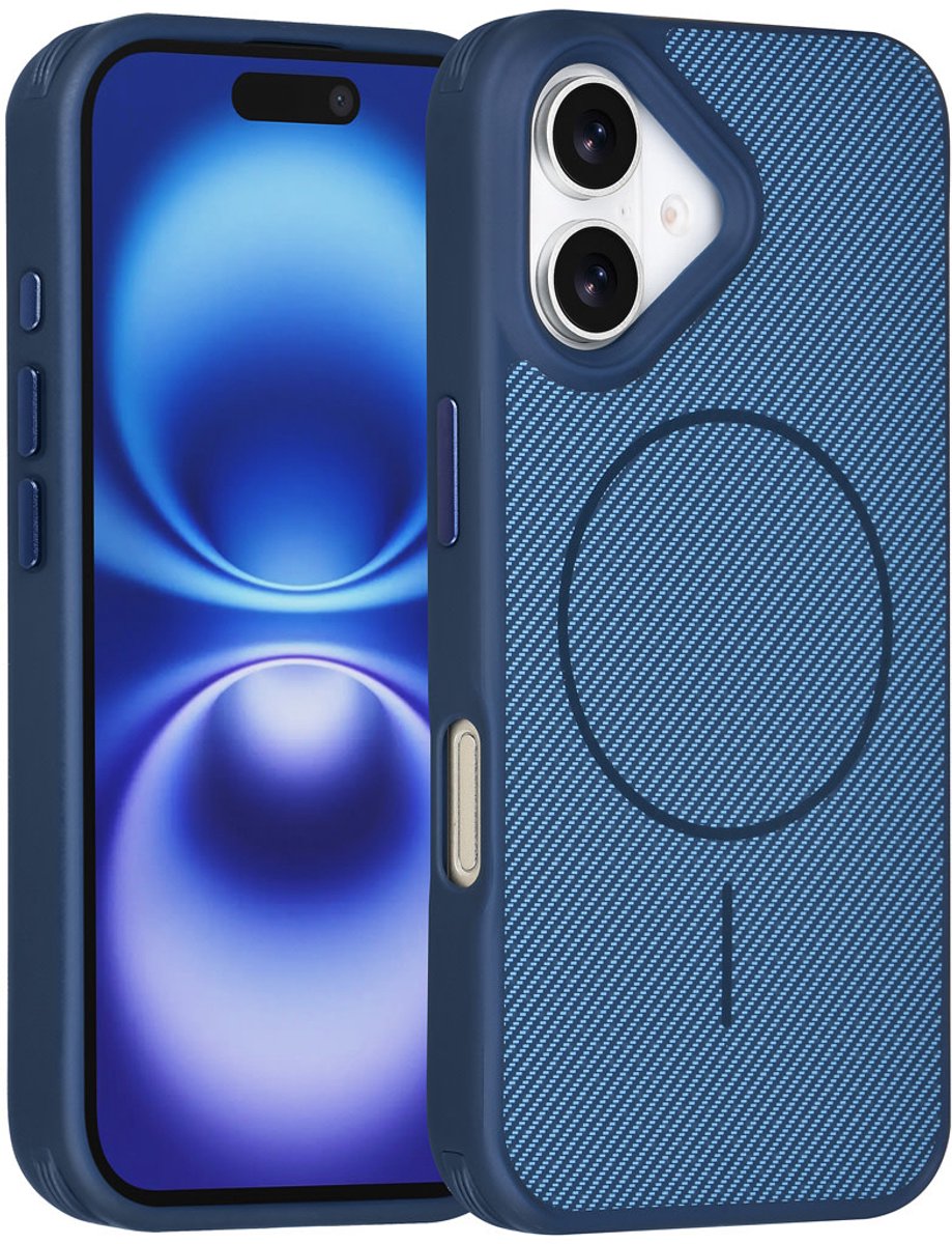 TUNIQ Back cover voor iPhone 16 - MagSafe - Antishock - Blauw