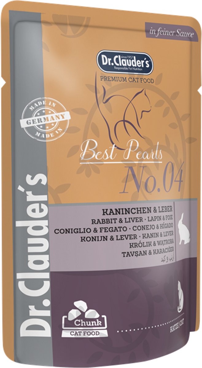 Dr Clauder's Best Choice Cat P.B. 20x100g - Konijn & Lever in Saus