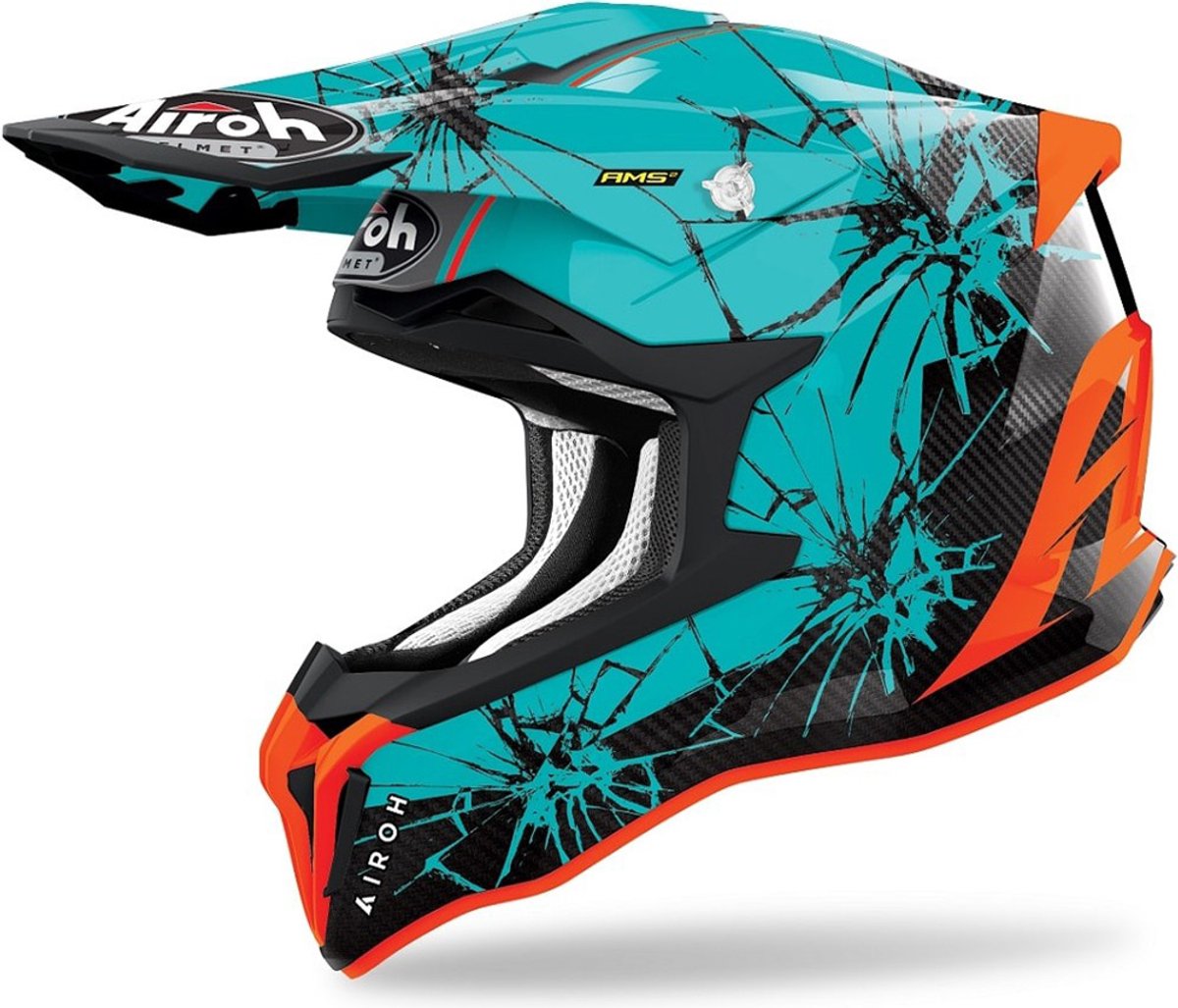 Airoh Strycker Crack Blauw Crosshelm - Helm