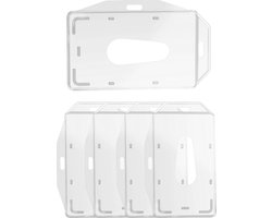Badgehouder - Transparant - Verpakking van 5 - Stevig plastic - Voor standaardkaarten - Multifunctioneel
