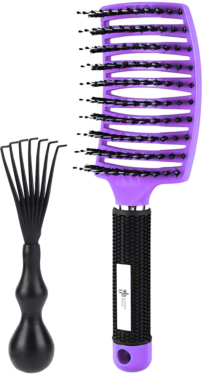 Guardian Beauty Anti Klit Haarborstel - Violet - Kappersborstel - Gratis Haarborstelreiniger