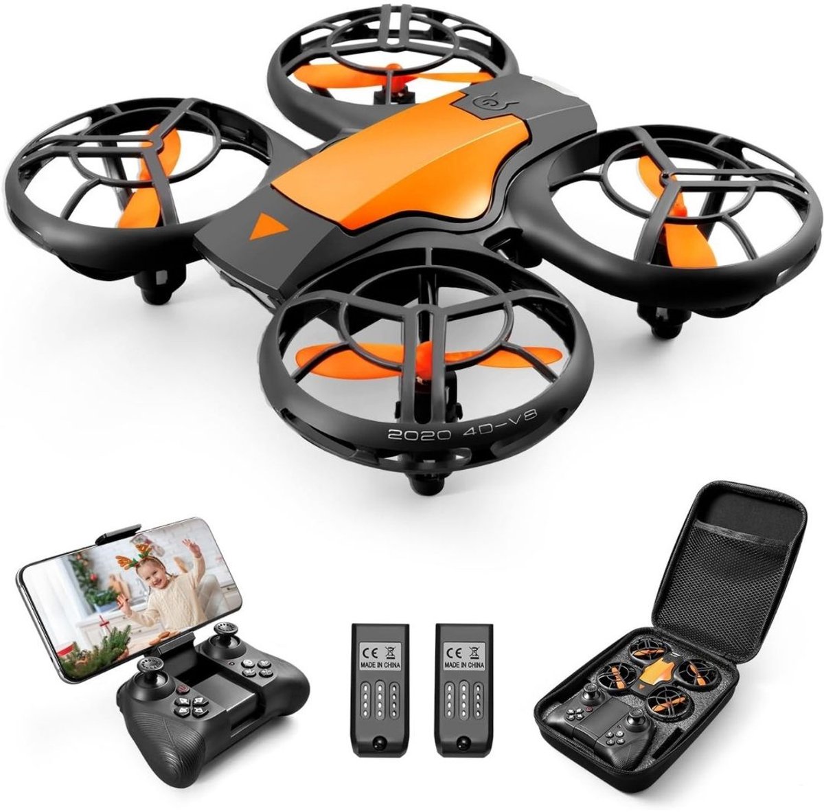 Drone met Camera - Mini Drones voor Volwassenen - Buiten - Zwart en Oranje