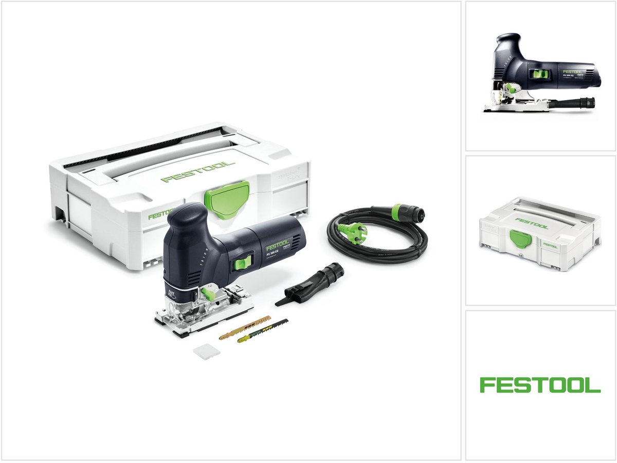 Festool TRION PS 300 EQ-Plus pendelzaag 720 W ( 576615 ) + 2x zaagblad + splinterbescherming + systainer - Opvolger van 561445