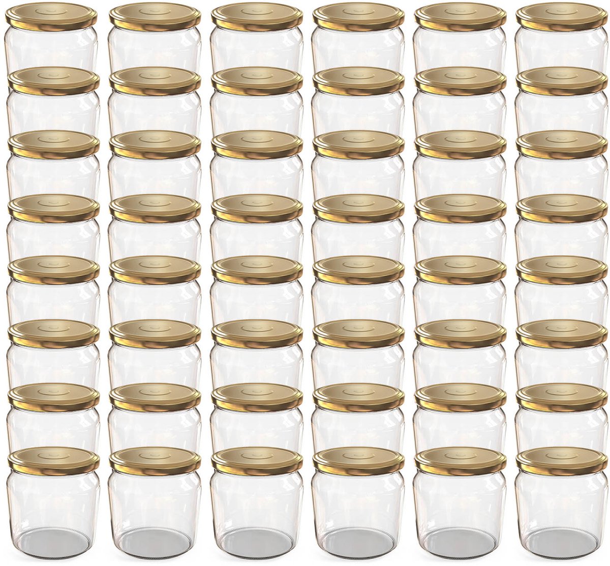 Oputec 48x 360ml inmaakpotten / voorraadpotten TO Ø 82 mm– glazen jampotten – metalen schroefdeksel goud – conservenpotten