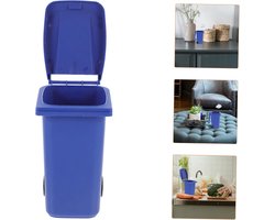 Mini-bureaubakje Met Deksel Bureaubakje Kleine Prullenbak Creatieve Pennenhouder Geschikt Voor Thuiskantoren En Studentenkamers, Gemakkelijk Schoon Te Maken,Blauw