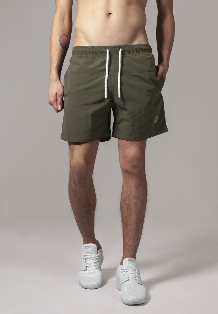 Urban Classics Block Swimshort Olijfgroen Zwembroek