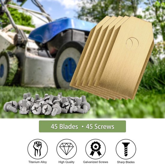 45 vervangingsmessen voor Husqvarna/Automower/Gardena/Yardforce robotmaaier, Gsedaox, roestvrij staal, 0,75 mm, goud van Gsedaox — afbeelding 4