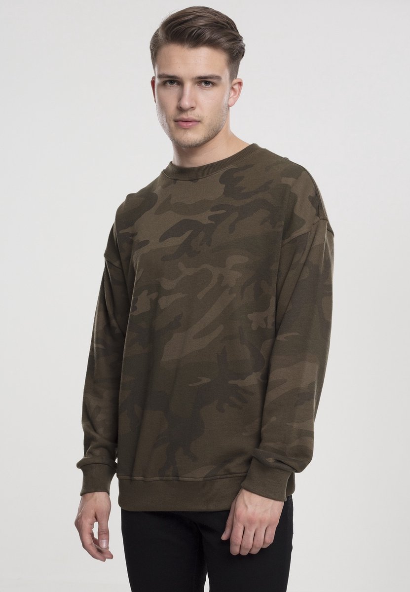 Urban Classics Camo Sweater/trui S Groen