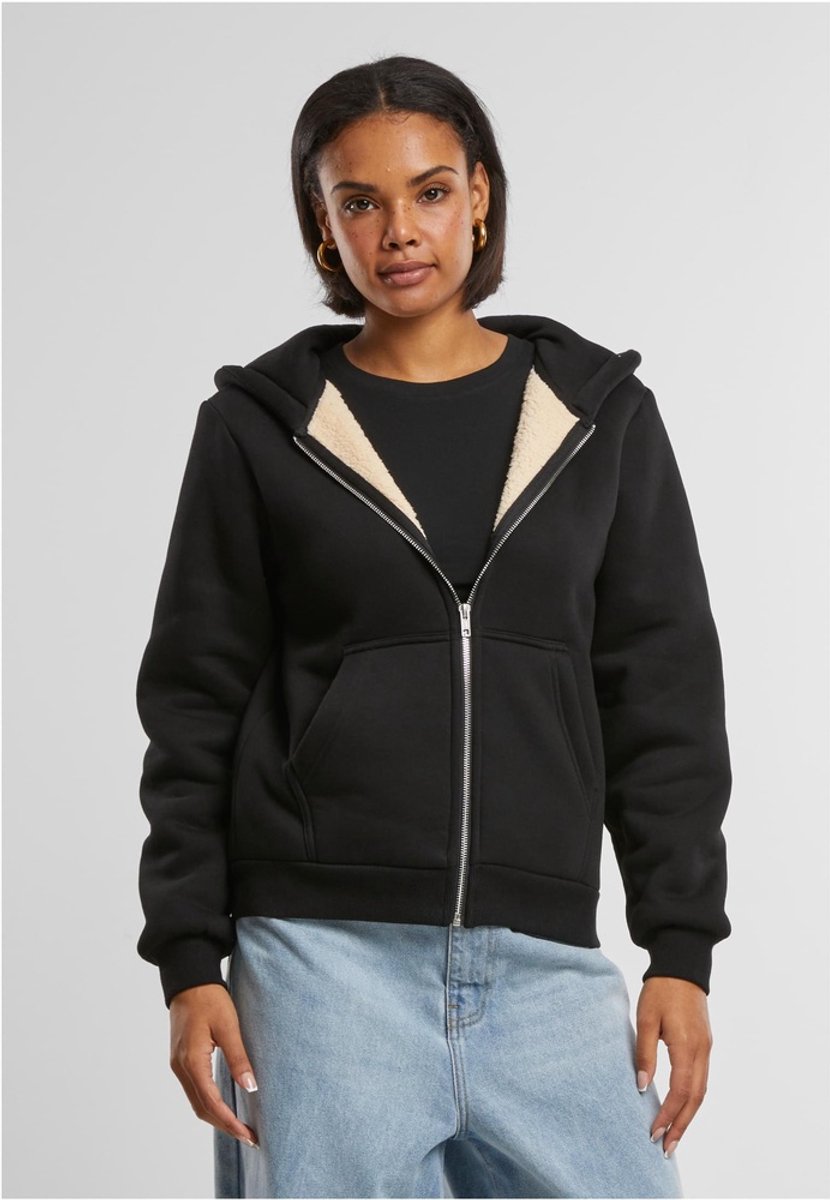 Urban Classics Bonded Sherpa Vest met capuchon L Zwart