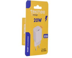 Tekmee USB-C Adapter - Oplader iPhone – 20W Snellader – Wandlader –Wit