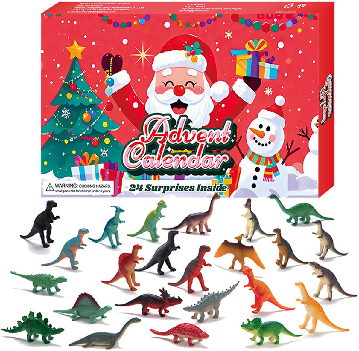 Adventskalender 2025 - Kinder Adventskalender - dventskalender Dinosaurus - Aftellen naar 24 dagen - Kerstdecoratieset - Kerstverrassing - Een geweldig kerstcadeau voor jongens en meisjes