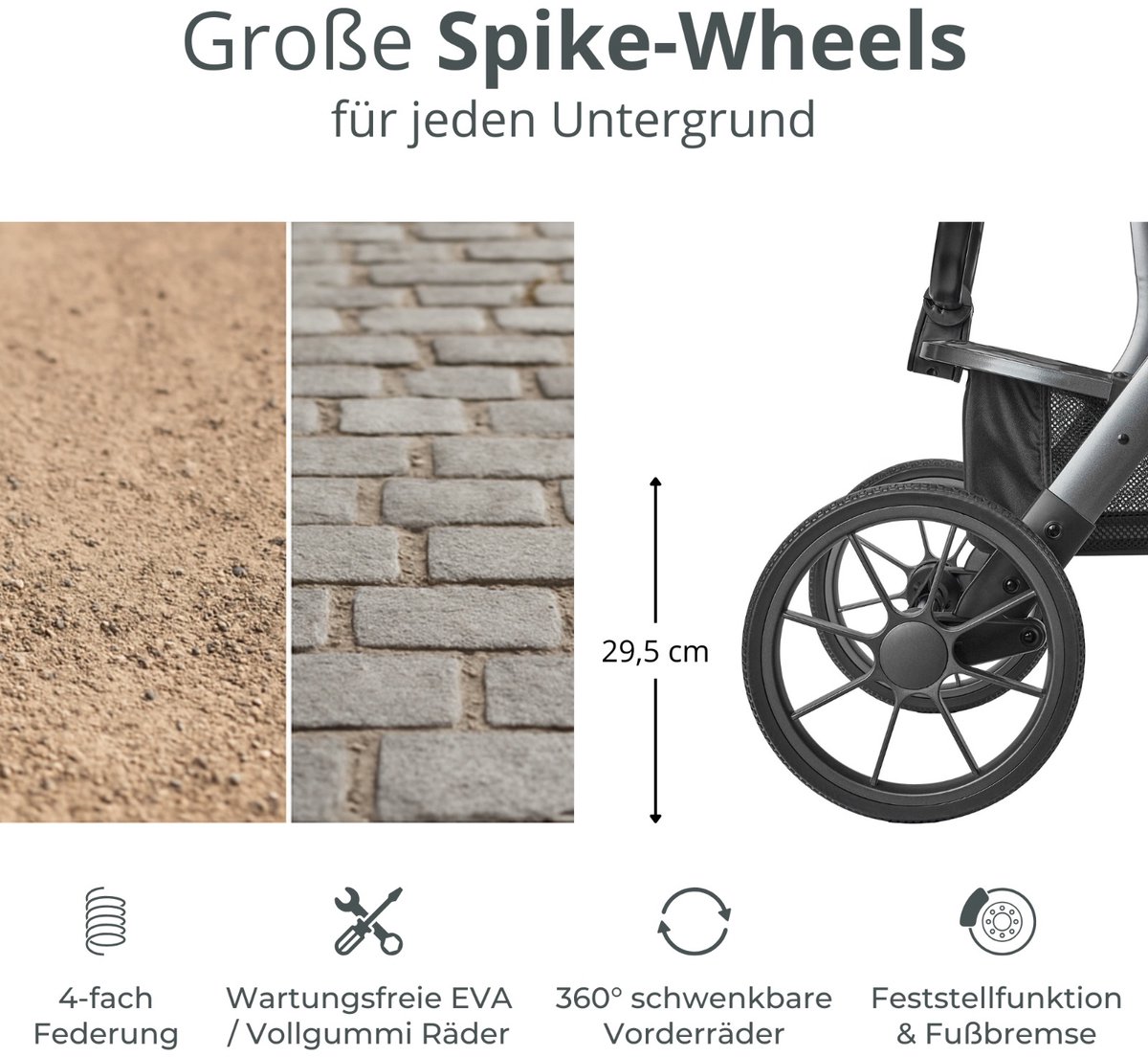 BRONEA UNICO 3-in-1 Kinderwagen met Eénhand-Inklapmechanisme - afbeelding 2