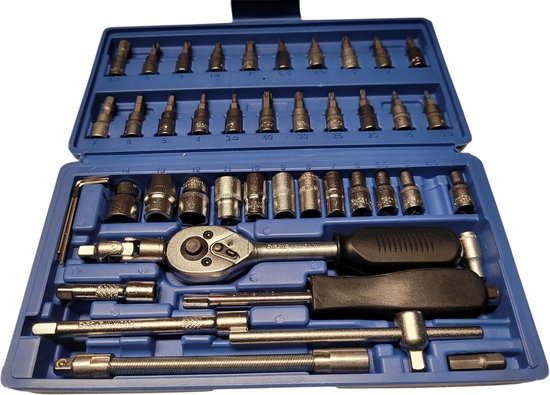 Complete Doppenset 46-delig 1/4 inch – Duurzaam Satin, Perfect voor Elke Klus