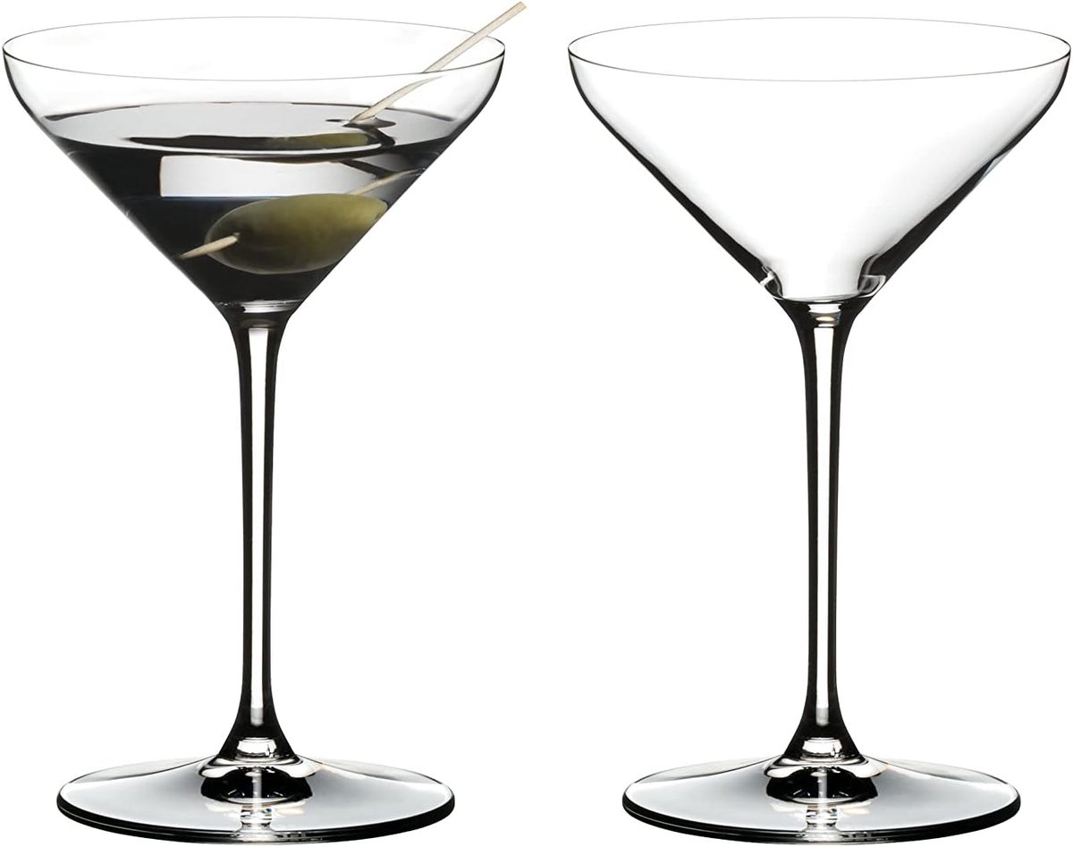 Set van 2 Martini Glazen met Diamantvormige Rand