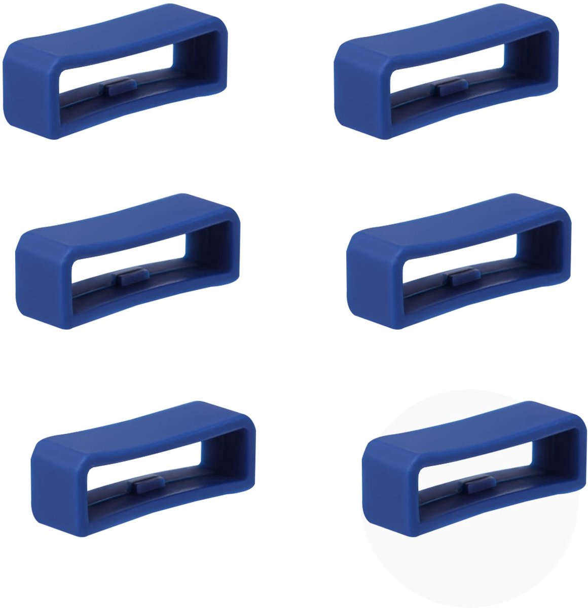 6 Stuks Horlogeband Houder Lus, Siliconen Horlogeband Keeper Bevestigingsring voor Slimme Horlogeband Polsband Vervanging (22mm, Donkerblauw)