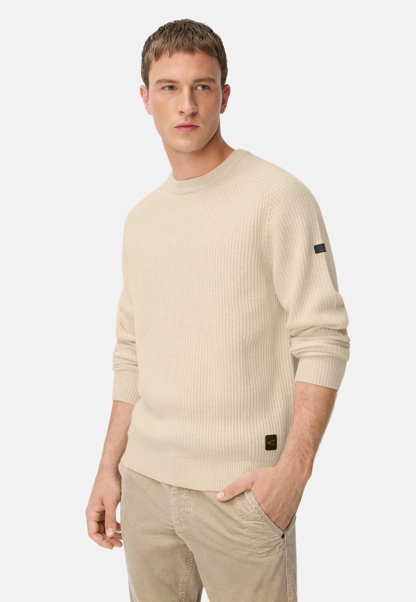 camel active Trui van pure lamswol - Maat menswear-6XL - Haver