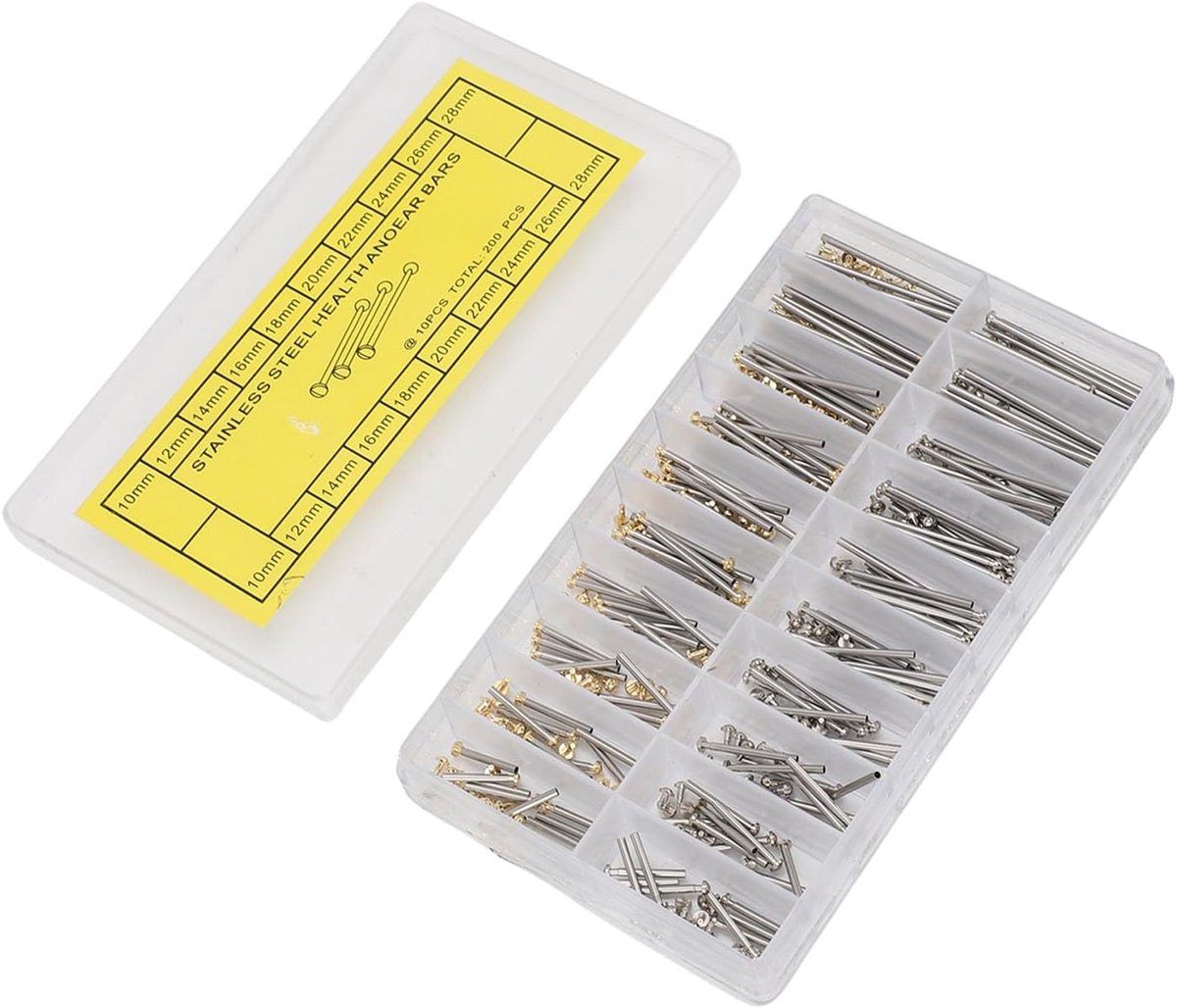 200 PCS Watchband Reparatie - Schrauben - RVS - Frictiepennen - Verbindingstangen