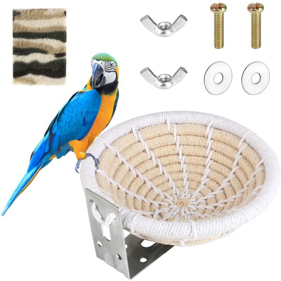 PolkaHome ® Handgemaakt Katoenen Vogelnest voor Papegaaien en Kleine Vogels in Kooien