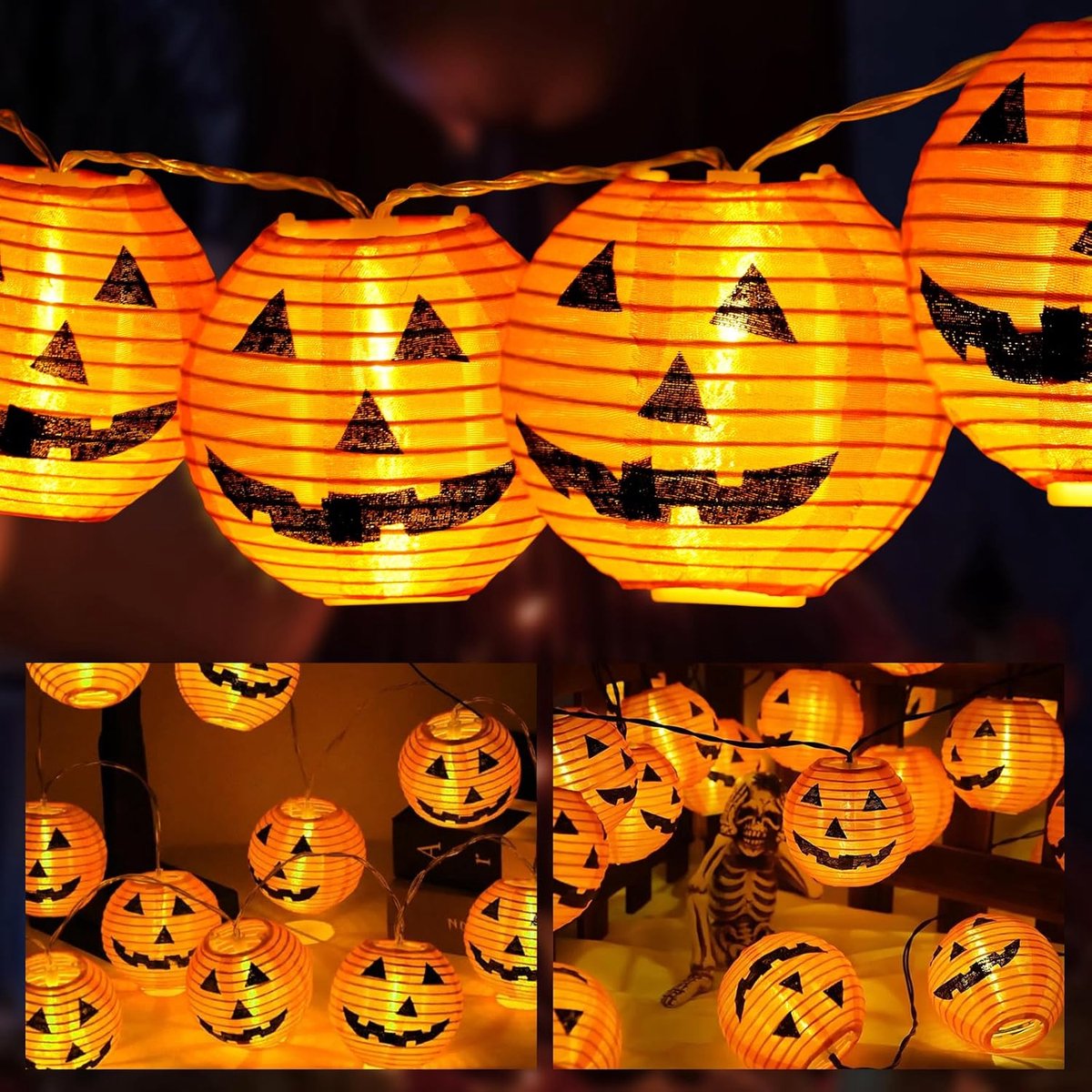 Decoratie Halloween Garland - 3M 20 LED - Lumineuze Citrouille - 2 Modes - Binnen Buiten Tuin - Huis Feest Bar
