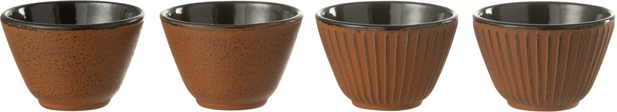 J-Line theemok - metaal - bruin - 2 dozen van 2 stuks