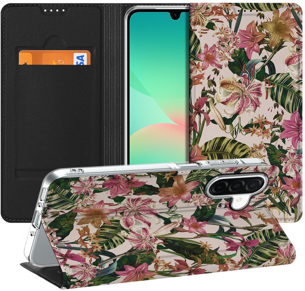 Standcase Hoesje voor Samsung Galaxy A26 Smart Cover Flowers