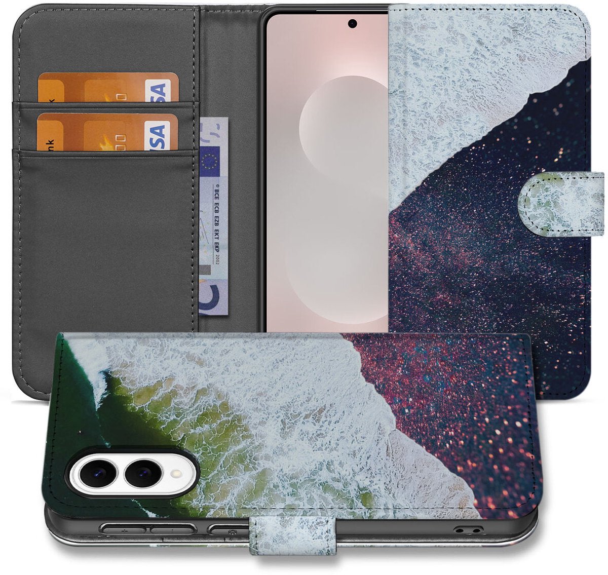 Samsung Galaxy S25 Edge Book Case Sea in Space