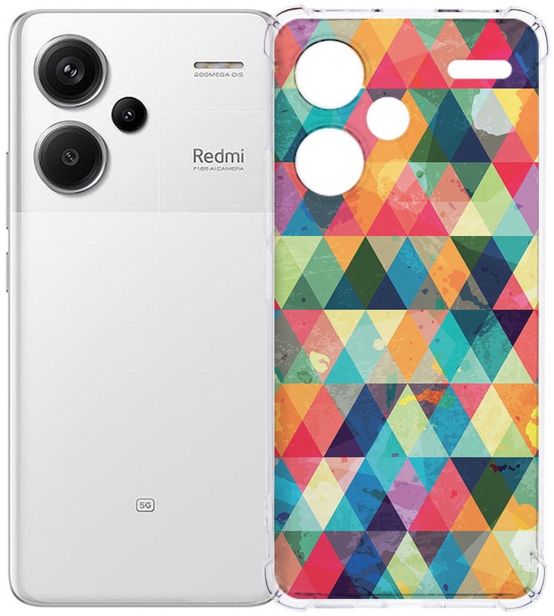 Xiaomi Redmi 13 Pro Plus Hoesje - Geruit TPU Antishock