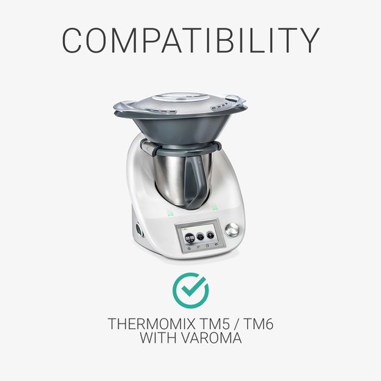 kwmobile Beschermhoes geschikt voor Thermomix Thermomix TM5 / TM6 met Varoma - Hoes voor keukenmachine - Kunststof beschermer in lichtgrijs van Merkloos — afbeelding 5