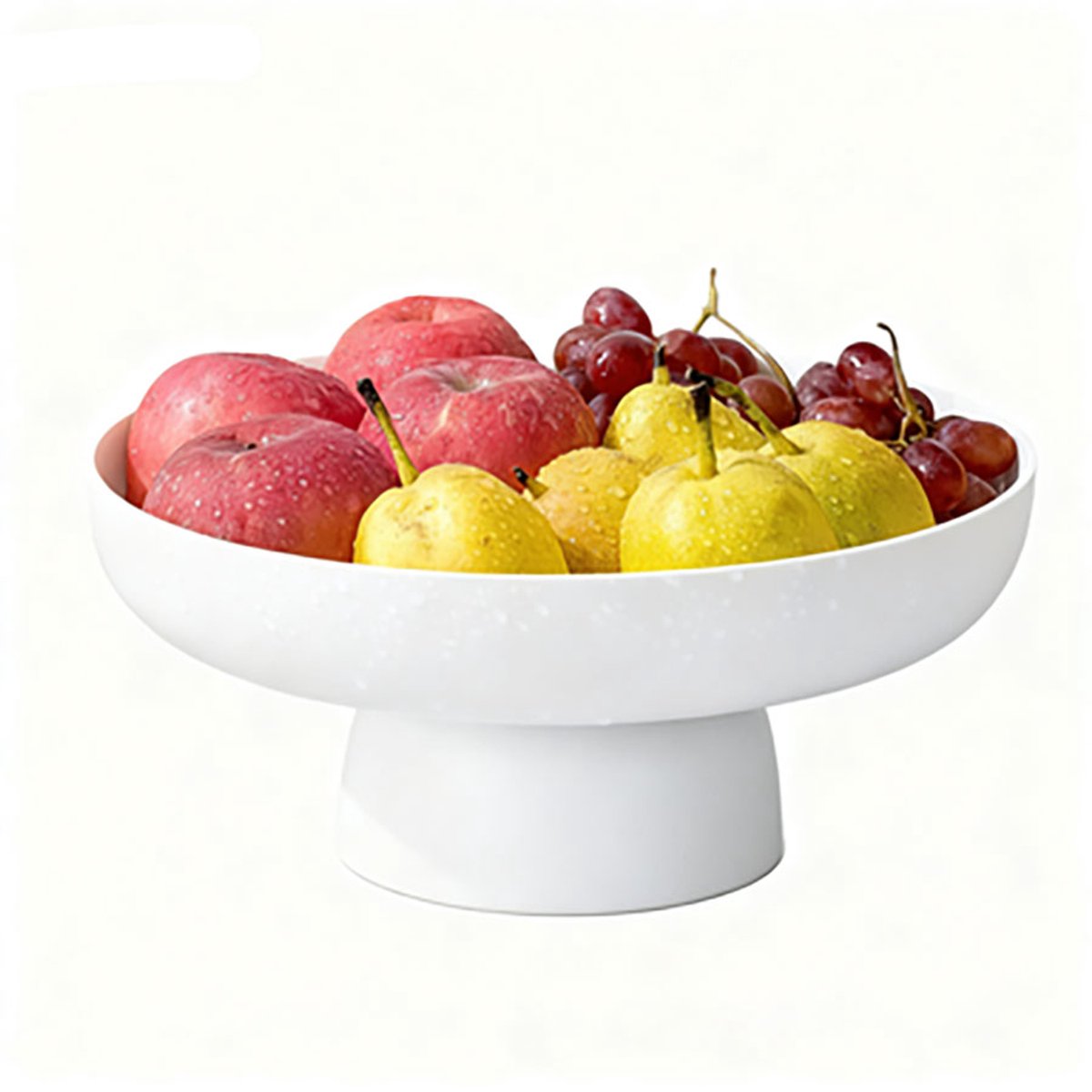 Fruitmand - Serveerschaal - Fruitschaal - Fruitbewaarmand - Diameter 26,5 cm - Schone fruitmand - Graanschaal - Staande fruitmand - Geschikt voor keukenopslag, tafeldecoratie, opslag van fruit als tussendoortje - Wit