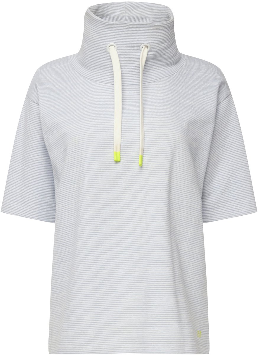 Laurasøn - Dames - Sweatshirt oversized strepen opstaande kraag OEKO-TEX - Lichtblauw - Maat S