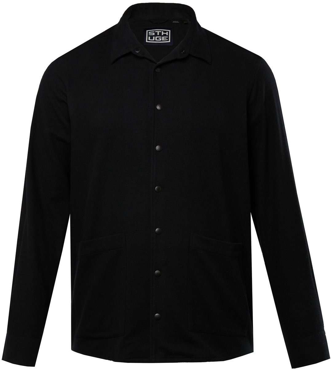 STHUGE - Heren - Overshirt flanel lange mouwen oversized - Zwart - Maat XL