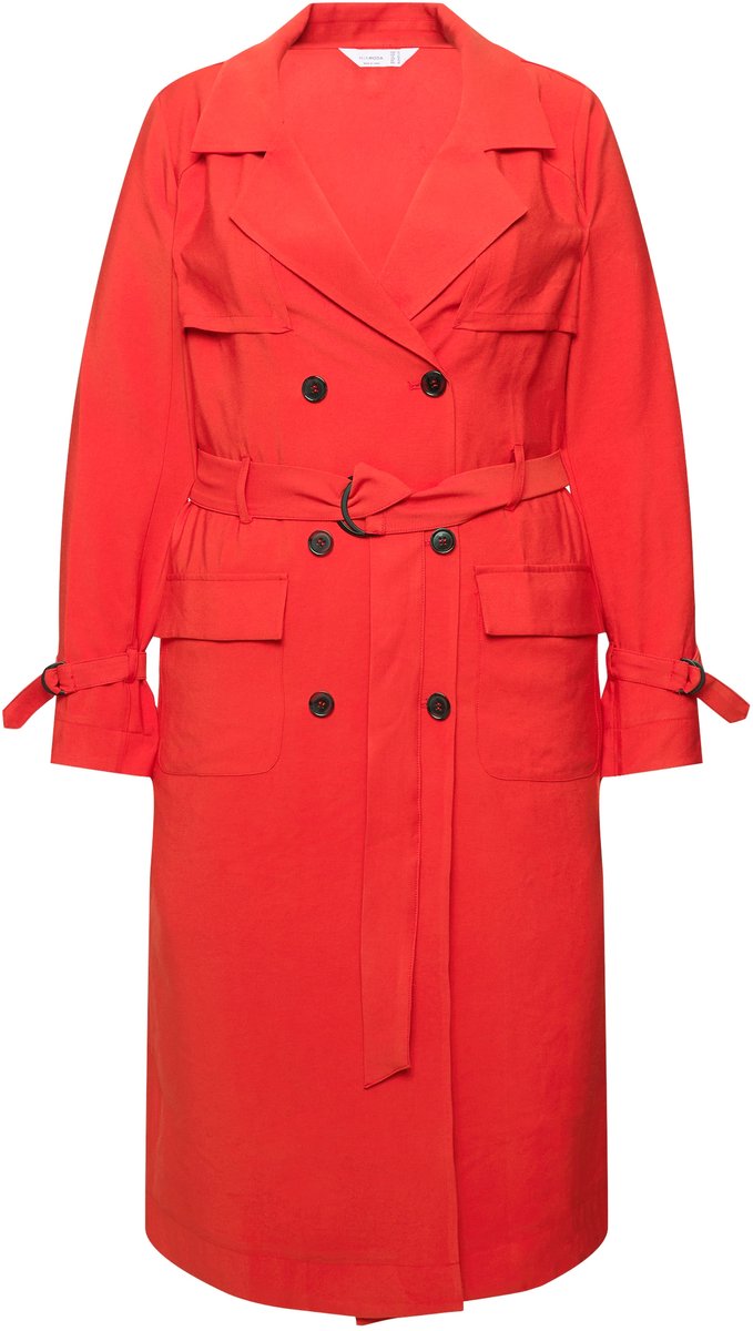 MIAMODA - Dames - Trenchcoat Classic Fit jeans look - Rood - Maat 52