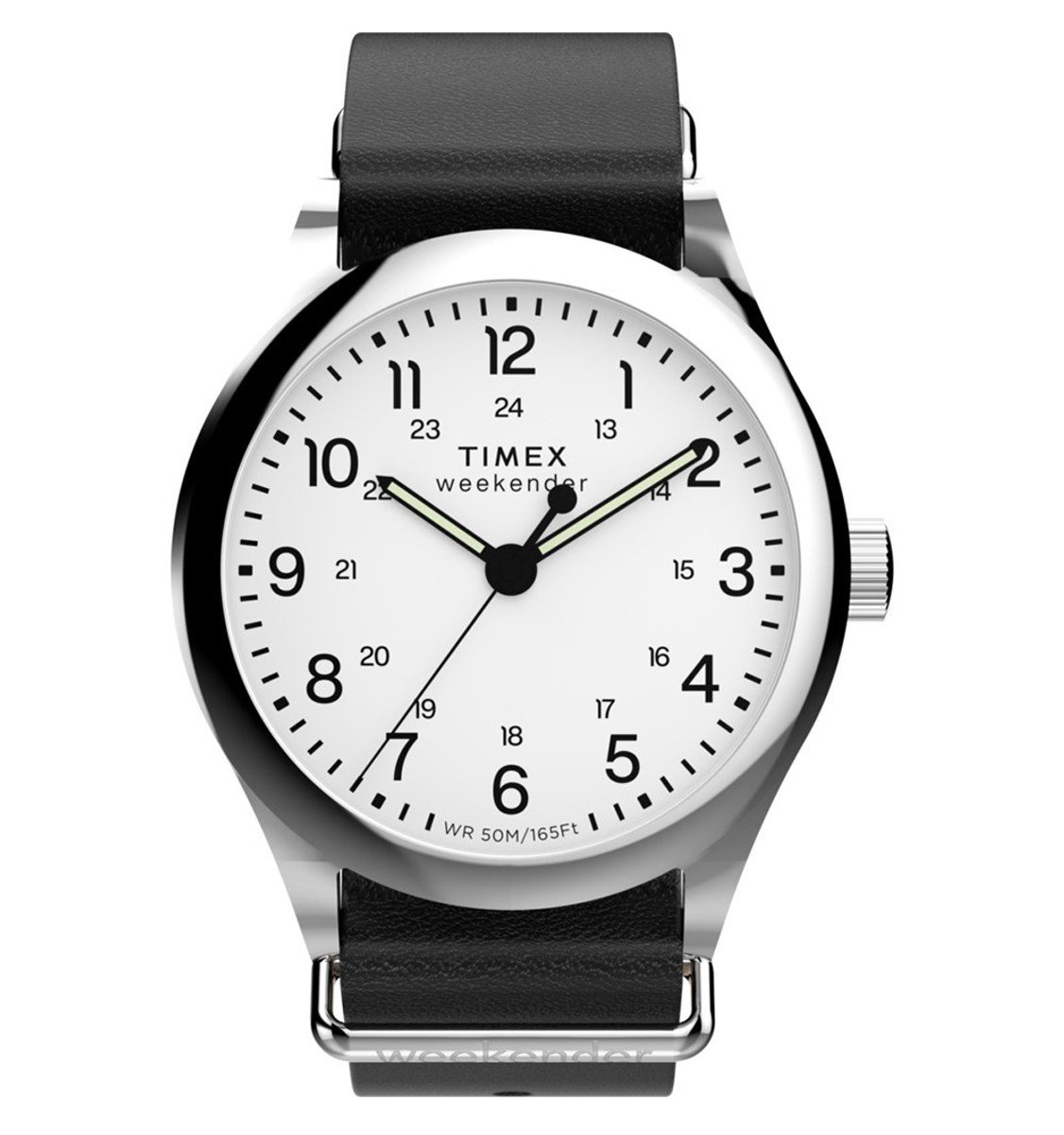 Timex Weekender New England TW2Y35900 Horloge - Leer - Zwart - Ø 39 mm