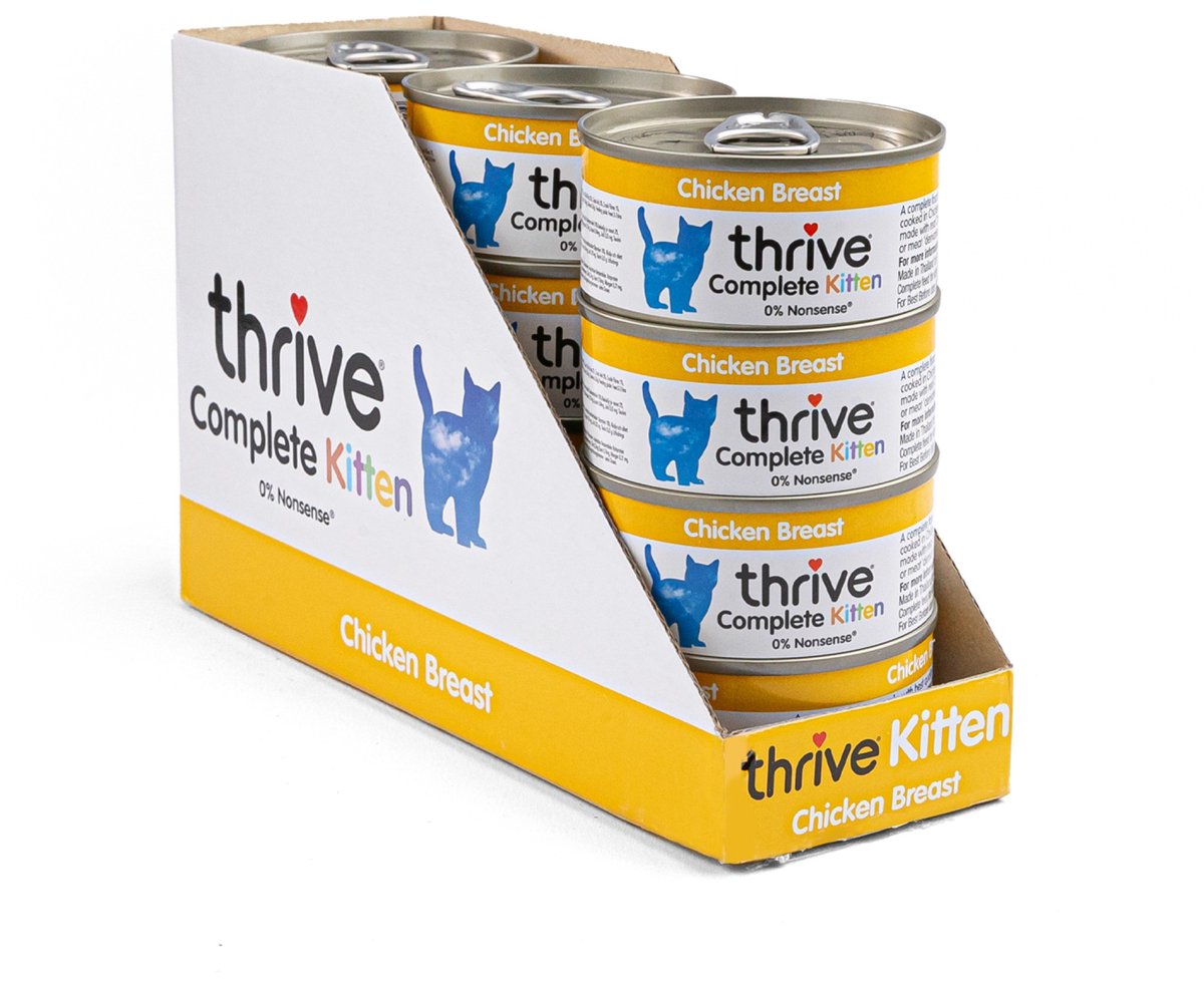 Thrive natvoeding voor kittens Kippenborst 75 gr. - per 12 stuks
