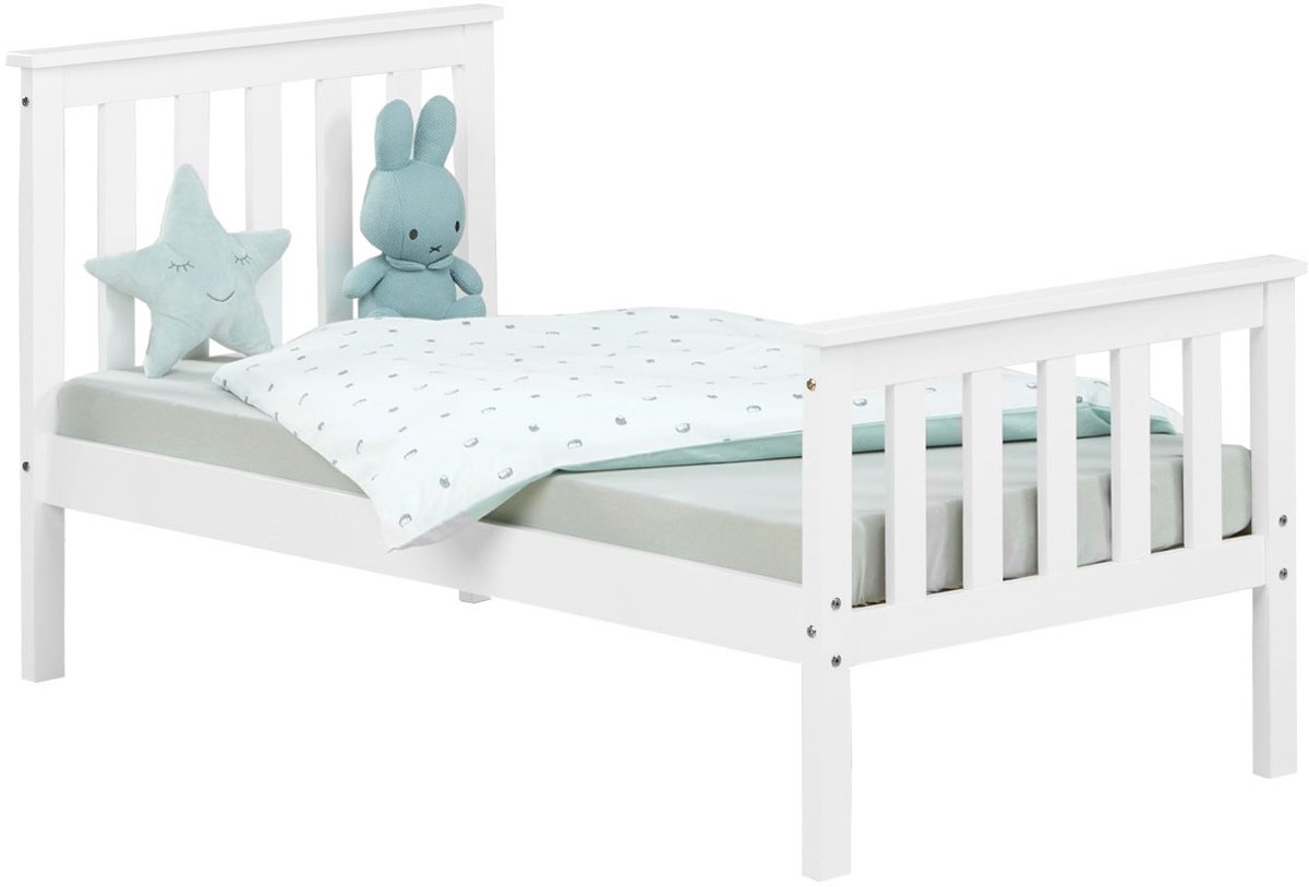 Homestyle4u Kinderbed - 70x140 cm - Juniorbed - Bedframe - Wit