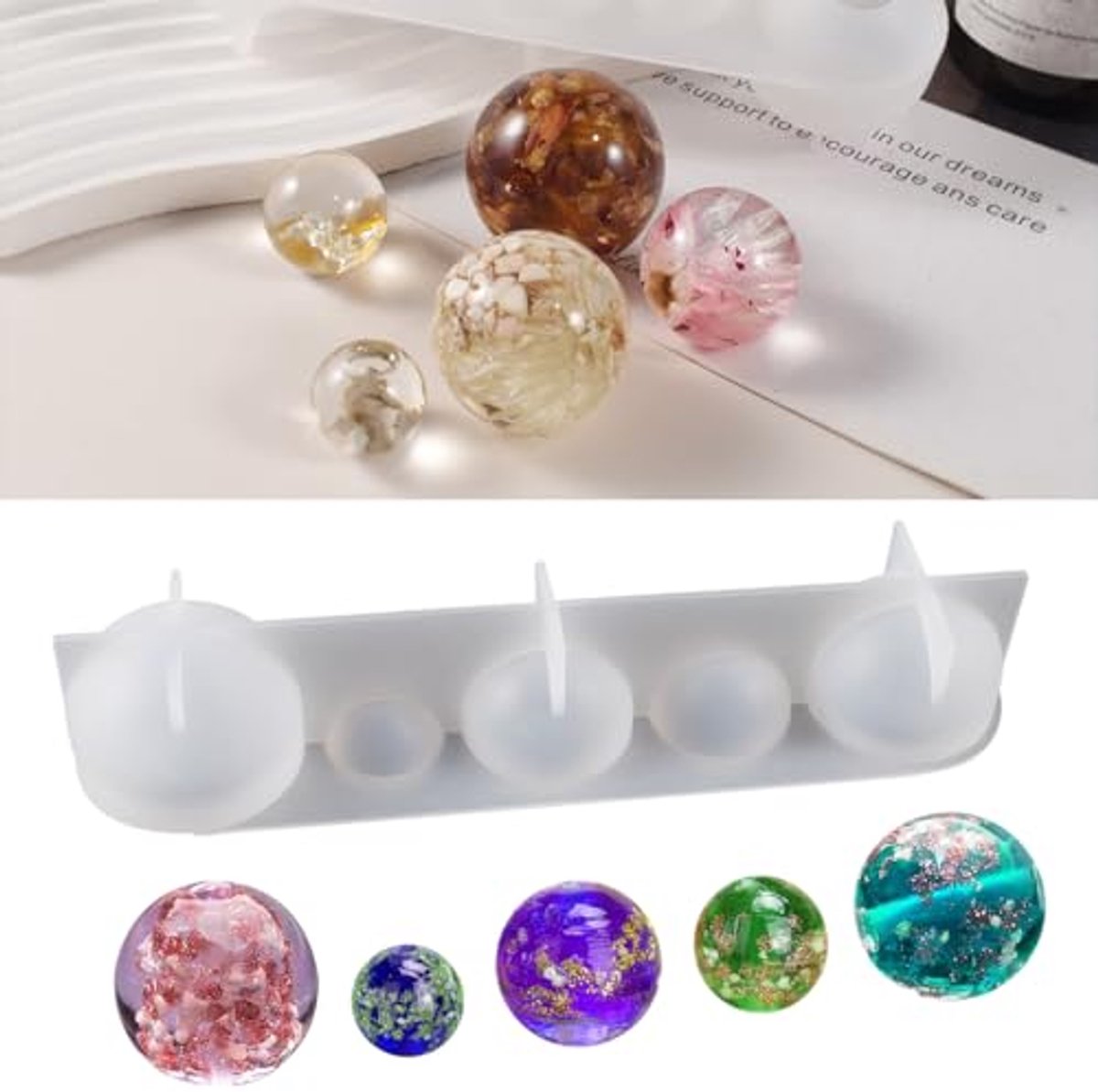 Image of 5-holte siliconen mal voor epoxyhars - DIY gieten en sieraden maken