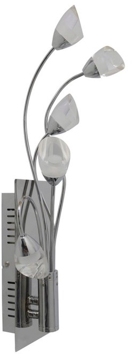 LED wandlamp "Shinny" Hoogte 50 cm Metaal Chroom 5 geïntegreerde LED lampen totaal 65Watt