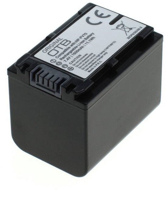 Sony NP-FV70 accu 1500mAh 7.4V Li-Ion batterij voor Sony camcorder FDR, DCR, HDR modellen