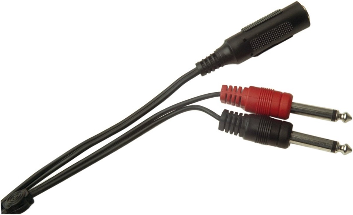 6,35mm Jack (v) - 2x 6,35mm Jack (m) mono audio splitter kabel - 2 meter