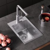 CECIPA max Spoelbak Met Kraangat - 30x45 cm Spoelbak Keuken - Enkele spoelbak - Spoelbakken met afdruip - Spoelbakken Keuken - RVS