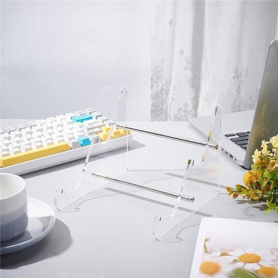 BOOMIBOO Support De Clavier D'ordinateur Incliné En Acrylique Transparent Pour Une Saisie Ergonomique, Support De Clavier Avec Bande Antidérapante En Silicone, Plateau De Clavier De 30 X 13 Cm Pour
